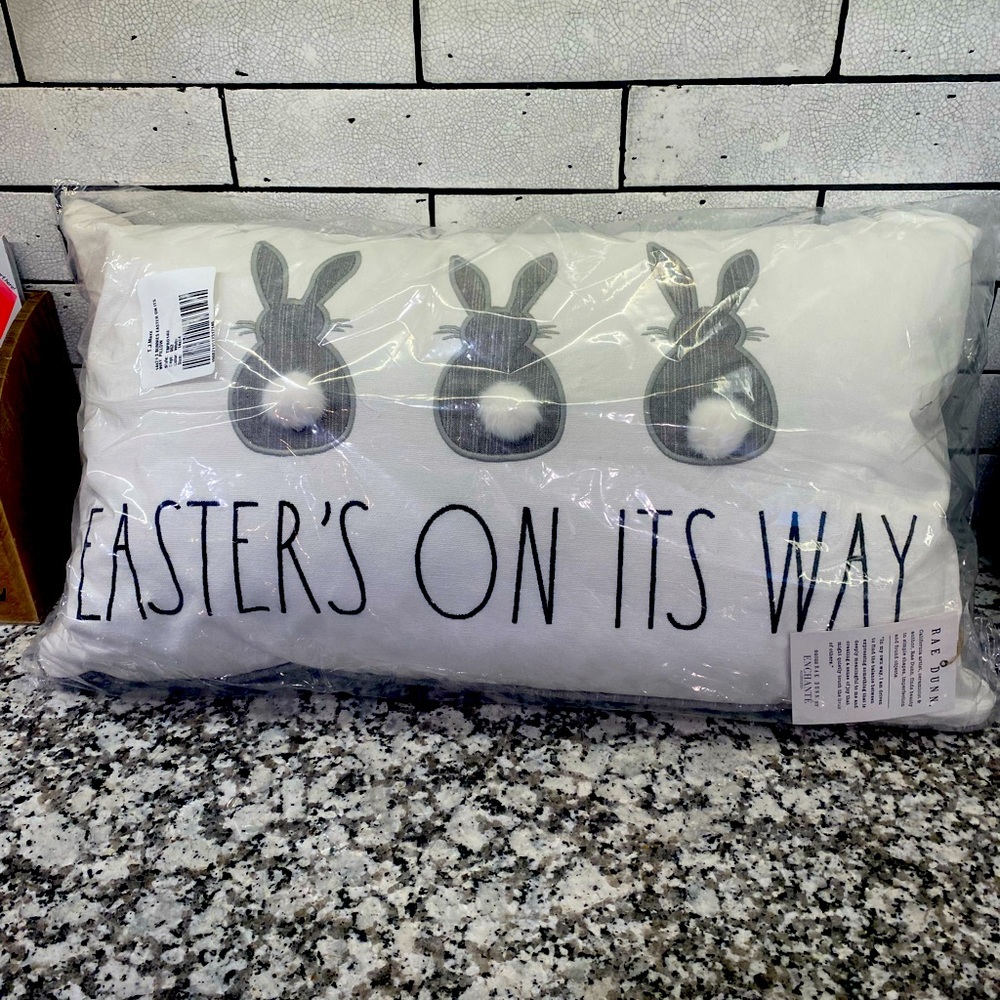 Rae Dunn Easter bunny decorative pillow